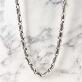 925 Ayar Gümüş 66 cm Döküm İşlemeli Zincir Kolye thumbnail 1