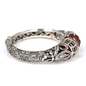 925 Ayar Gümüş Kırmızı Akik Taşlı Konstantin Bilezik thumbnail 2