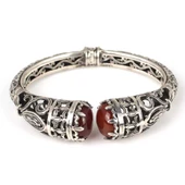 925 Ayar Gümüş Kırmızı Akik Taşlı Konstantin Bilezik thumbnail 4