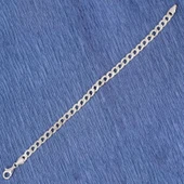 925 Ayar Gümüş 0,6 mm Desenli Zincir Bileklik thumbnail 4