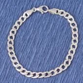 925 Ayar Gümüş 0,6 mm Desenli Zincir Bileklik thumbnail 1