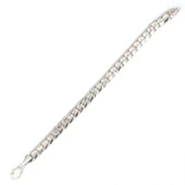 925 Ayar Gümüş 0,9 x 12 mm Desenli Zincir Bileklik thumbnail 3