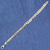 925 Ayar Gümüş 0,9 x 12 mm Desenli Zincir Bileklik thumbnail 5