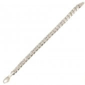 925 Ayar Gümüş 0,9 x 12 mm Sade Zincir Bileklik - 4