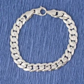 925 Ayar Gümüş 0,9 x 12 mm Zincirli Desenli Bileklik thumbnail 2