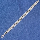 925 Ayar Gümüş 10 x 13 mm Desenli Zincir Bileklik thumbnail 4