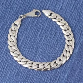 925 Ayar Gümüş 10 x 13 mm Sade Zincir Bileklik thumbnail 2