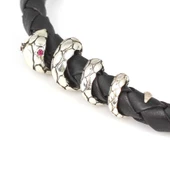 925 Ayar Gümüş Derili Yılan Bileklik thumbnail 6