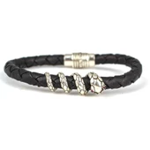 925 Ayar Gümüş Derili Yılan Bileklik thumbnail 3