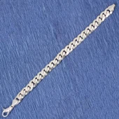 925 Ayar Gümüş 10 x 13,5 mm Zincir Bileklik thumbnail 4