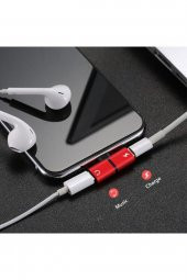Cube Iphone 7 8 X Xr Xs 11 Için 2 In 1 Ses Şarj Çift Adaptör Splitter - 4