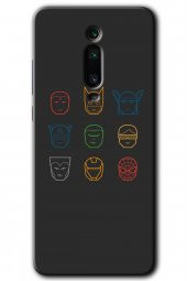 Xiaomi Mi 9T Kılıf HD Desen Baskılı Arka Kapak - Avengers Minimalism - 1