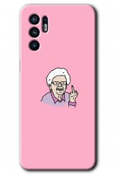 Oppo Reno 6 Kılıf HD Desen Baskılı Arka Kapak - Bad Grandmother - 1