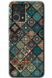 Oppo Reno 7 4G Kılıf HD Desen Baskılı Arka Kapak - Mandala Desen - 1