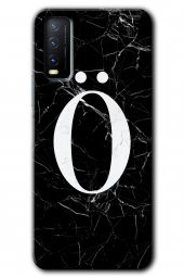 Vivo Y20s Kılıf HD Desen Baskılı Arka Kapak - Siyah Mermer Desenli Ö Harfi - 1