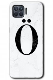 Oppo Reno 4 Lite Kılıf HD Desen Baskılı Arka Kapak - Beyaz Mermer Desenli Ö Harfi - 1