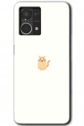 Oppo Reno 7 4G Kılıf HD Desen Baskılı Arka Kapak - Cat Minimalism - 1