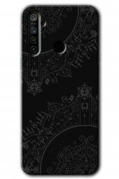 Realme 5i Kılıf HD Desen Baskılı Arka Kapak - Siyah Mandala - 1