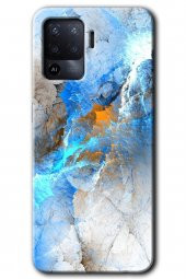 Oppo Reno 5 Lite Kılıf HD Desen Baskılı Arka Kapak - Mavi Buzul - 1