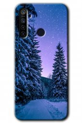 Realme 5i Kılıf HD Desen Baskılı Arka Kapak - Kış Manzarası - 1