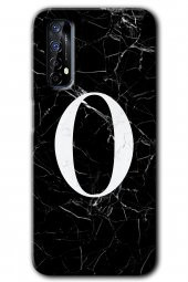 Realme 7 Kılıf HD Desen Baskılı Arka Kapak - Siyah Mermer Desenli O Harfi - 1