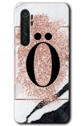 Xiaomi Mi Note 10 Lite Kılıf HD Desen Baskılı Arka Kapak - Pembe Mermer Desenli Ö Harfi - 1