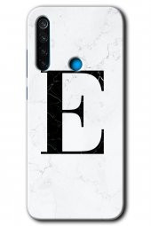 Redmi Note 8 Kılıf HD Desen Baskılı Arka Kapak - Beyaz Mermer Desenli F Harfi - 1