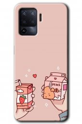 Oppo Reno 5 Lite Kılıf HD Desen Baskılı Arka Kapak - Meyveli Süt - 1