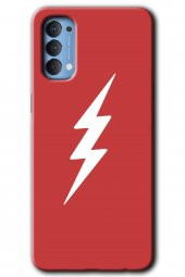Oppo Reno 4 Kılıf HD Desen Baskılı Arka Kapak - Flash Logo - 1