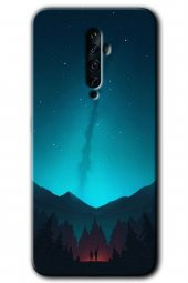Oppo Reno 2z Kılıf HD Desen Baskılı Arka Kapak - Night Fores Mount thumbnail 1