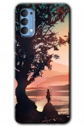 Oppo Reno 4 Kılıf HD Desen Baskılı Arka Kapak - Yalnız Savaşcı - 1