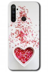 Realme 5i Kılıf HD Desen Baskılı Arka Kapak - Kalpli Şekerleme - 1
