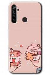 Realme 5i Kılıf HD Desen Baskılı Arka Kapak - Meyveli Süt - 1