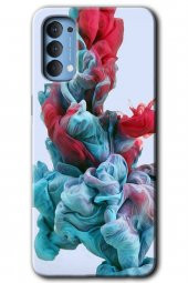 Oppo Reno 4 Kılıf HD Desen Baskılı Arka Kapak - Renkli Karışım - 1