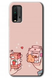 Redmi 9T Kılıf HD Desen Baskılı Arka Kapak - Meyveli Süt - 1
