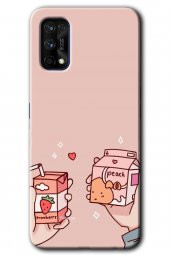 Realme 7 Pro Kılıf HD Desen Baskılı Arka Kapak - Meyveli Süt - 1