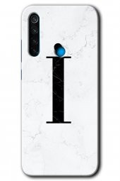 Redmi Note 8T Kılıf HD Desen Baskılı Arka Kapak - Beyaz Mermer Desenli I Harfi - 1
