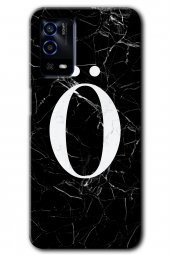 Oppo A55 Kılıf HD Desen Baskılı Arka Kapak - Siyah Mermer Desenli Ö Harfi - 1