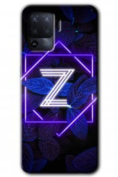 Oppo Reno 5 Lite Kılıf HD Desen Baskılı Arka Kapak - Dark Neon Yaprak Z Harfi - 1