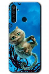Realme 5i Kılıf HD Desen Baskılı Arka Kapak - Çılgın Kedi - 1