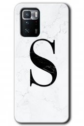 Poco x3 GT Kılıf HD Desen Baskılı Arka Kapak - Beyaz Mermer Desenli S Harfi - 1