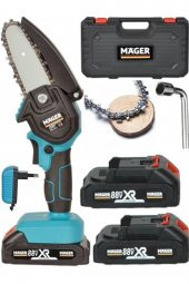 Mager Mager Alman 88 V 10 Ah Akülü Yedek Zincirli Dal Kesme Budama Testere Makinesi Çift Akülü 10 Cm Pala - 1