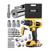 Mager Şarjlı Vidalama Çantalı Matkap 24 Parça Set Ve Gator grip 2 li soket - 1