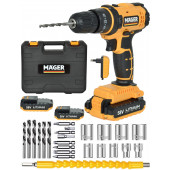 Mager Darbeli 58 Watt 5 Ah Metal Şanzuman Şarjlı Matkap Ve Gator Soket + 24 Parça Professional Set - 2