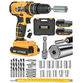 Mager Darbeli 58 Watt 5 Ah Metal Şanzuman Şarjlı Matkap Ve Gator Soket + 24 Parça Professional Set - 3