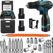 Mager MGR1020DRS Çift Akülü Li-on Bataryalı Kutulu Işıklı Vidalama Şarjlı Matkap Ve 24 Parça Set - 1