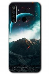 Realme 5i Kılıf HD Desen Baskılı Arka Kapak - Uzay Gökyüzü - 1