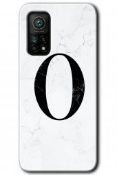 Xiaomi Mi 10T Kılıf HD Desen Baskılı Arka Kapak - Beyaz Mermer Desenli O Harfi - 1