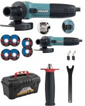Mager MGR10125 Avuç İçi Taşlama Spiral Makinası 125 MM Ve 12 İnç Takım Çantası Hediye - 1