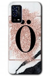 Oppo A55 Kılıf HD Desen Baskılı Arka Kapak - Pembe Mermer Desenli Ö Harfi - 1